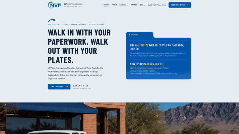 Motor Vehicle Processing website